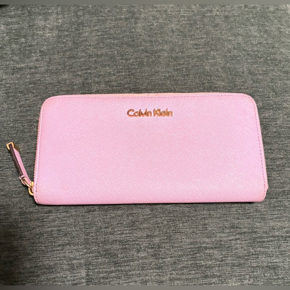 calvin klein Long Wallet Light Purple With Gold Logo